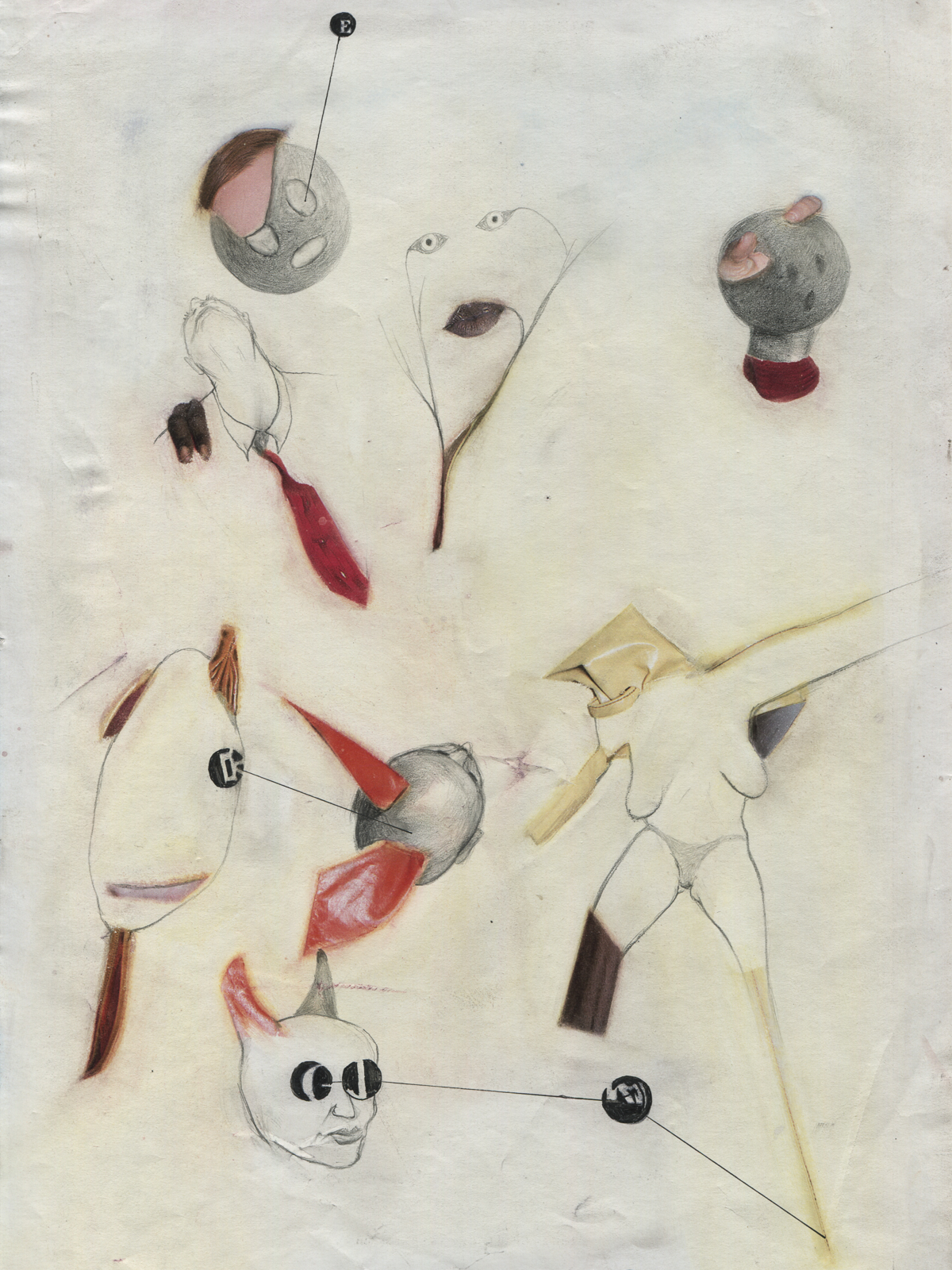 "The happy worlds of individuals #001", 2017, lavenderoil, pencil, feltpen on magazine page, 19.5 x 27.6 cm