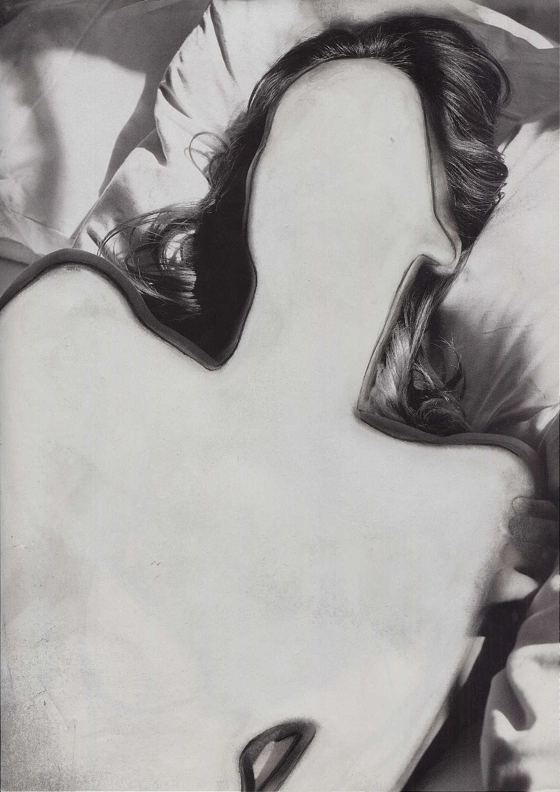 "Framing", 2019, lavender-oil, pencil on magazine page, 23.5 x 27.9 cm