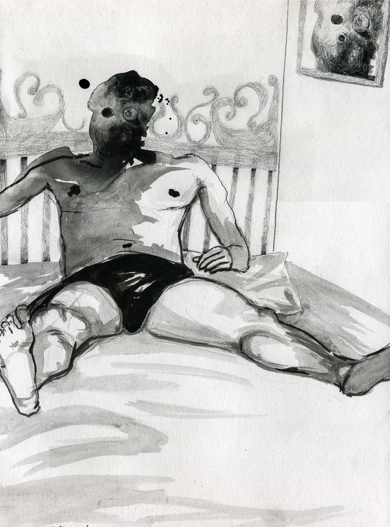 "Egomania", 2011, ink, pencil, 24 x 33 cm