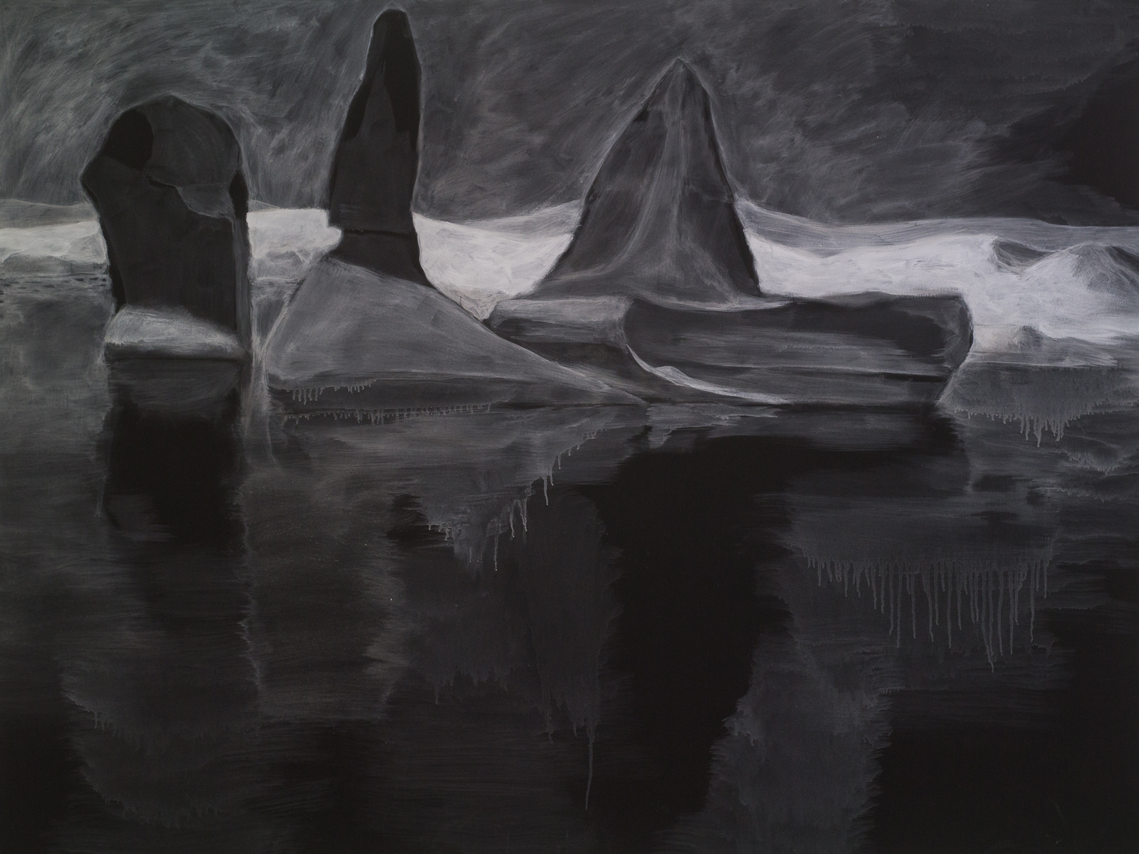 »Lunascape #000«, 2014, Acrylic on wood panel, 196.5 x 160 x 0.5 cm